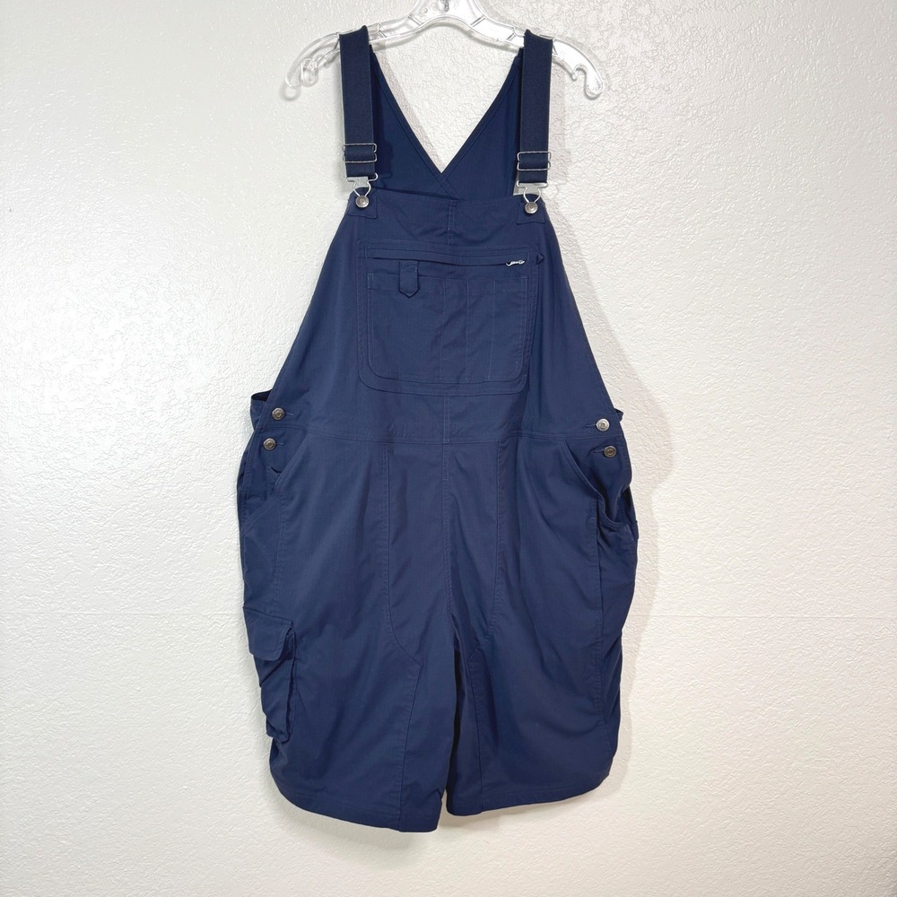 Duluth Trading Heirloom Gardening Short Overalls Womens 2X Navy Ripstop 10in